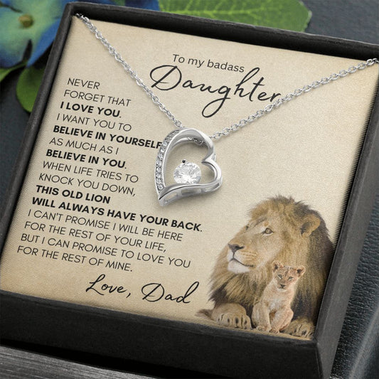 Daughter from Dad - Lion with cub - Forever Love Necklace